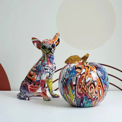 Decorative Resin Apple Figurine with Hand - Painted Finish - Home by Lorena