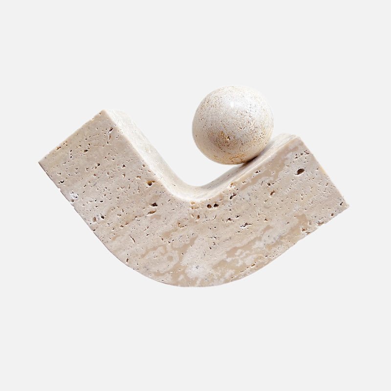 Decorative Travertine Stone Sphere for Shelves or Coffee Tables - Home by Lorena