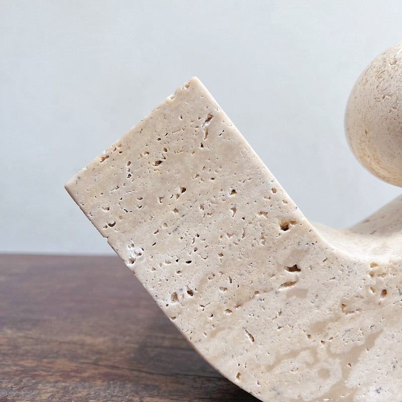 Decorative Travertine Stone Sphere for Shelves or Coffee Tables - Home by Lorena