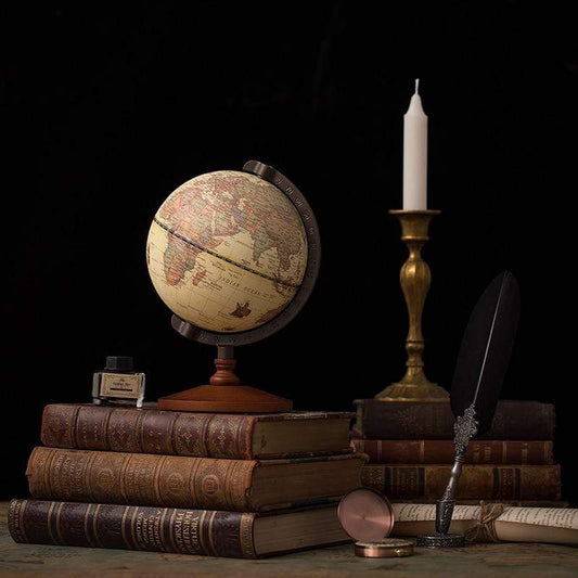 Decorative Wooden Globe with Vintage Finish - Home by Lorena