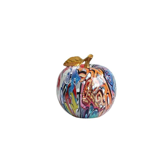 Hand - Painted Resin Apple Figurine in Vibrant Colours - Home by Lorena