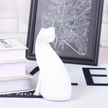 Handmade Resin Cat Sculpture with Matte Finish - Home by Lorena