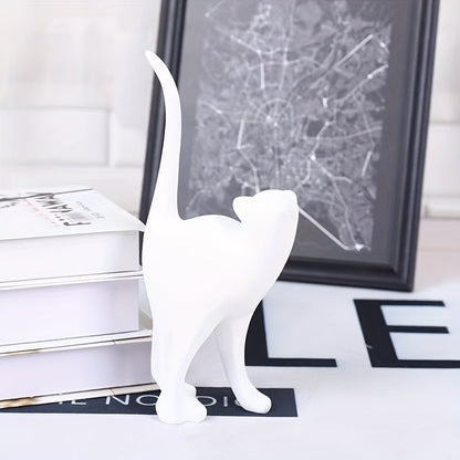 Handmade Resin Cat Sculpture with Matte Finish - Home by Lorena