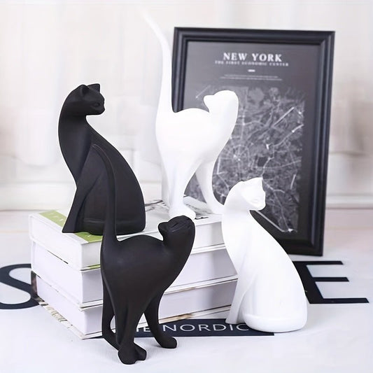 Handmade Resin Cat Sculpture with Matte Finish - Home by Lorena