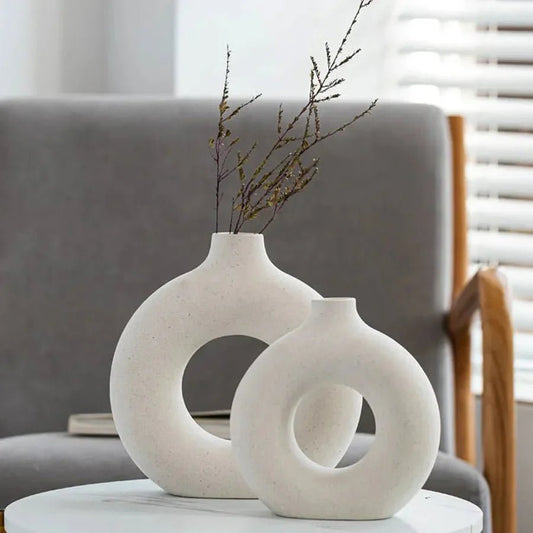 Home by Lorena – Ceramic Round Vase with Open Design - Home by Lorena