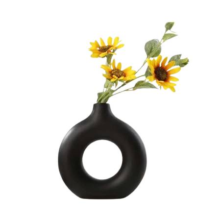 Home by Lorena – Ceramic Round Vase with Open Design - Home by Lorena