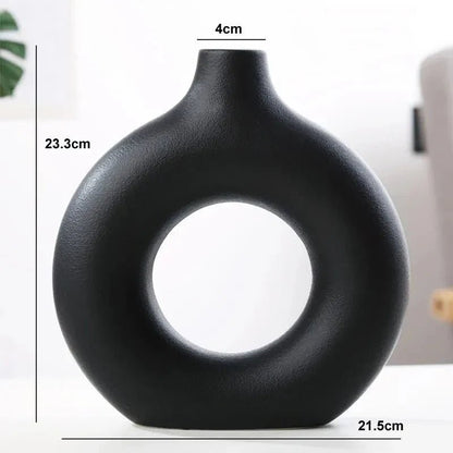 Home by Lorena – Ceramic Round Vase with Open Design - Home by Lorena