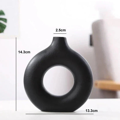 Home by Lorena – Ceramic Round Vase with Open Design - Home by Lorena