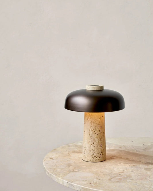 Home by Lorena – Travertine Lamp - Home by Lorena