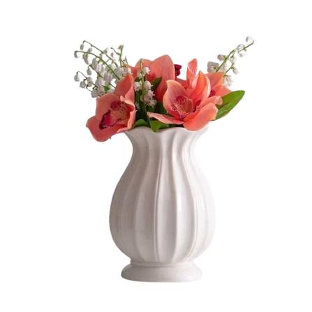 Home by Lorena – White Minimalist Ceramic Vase - Home by Lorena