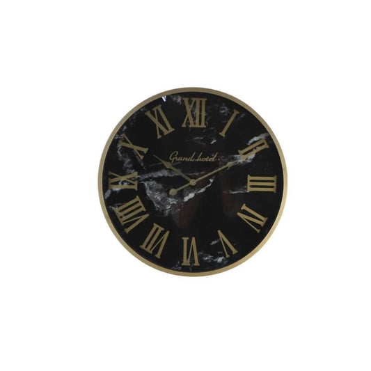 Large Metal Wall Clock with Black and Gold Finish - Home by Lorena