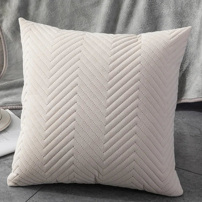 Quilted Velvet Cushion Cover with Wave Pattern, 45 x 45 cm - Home by Lorena