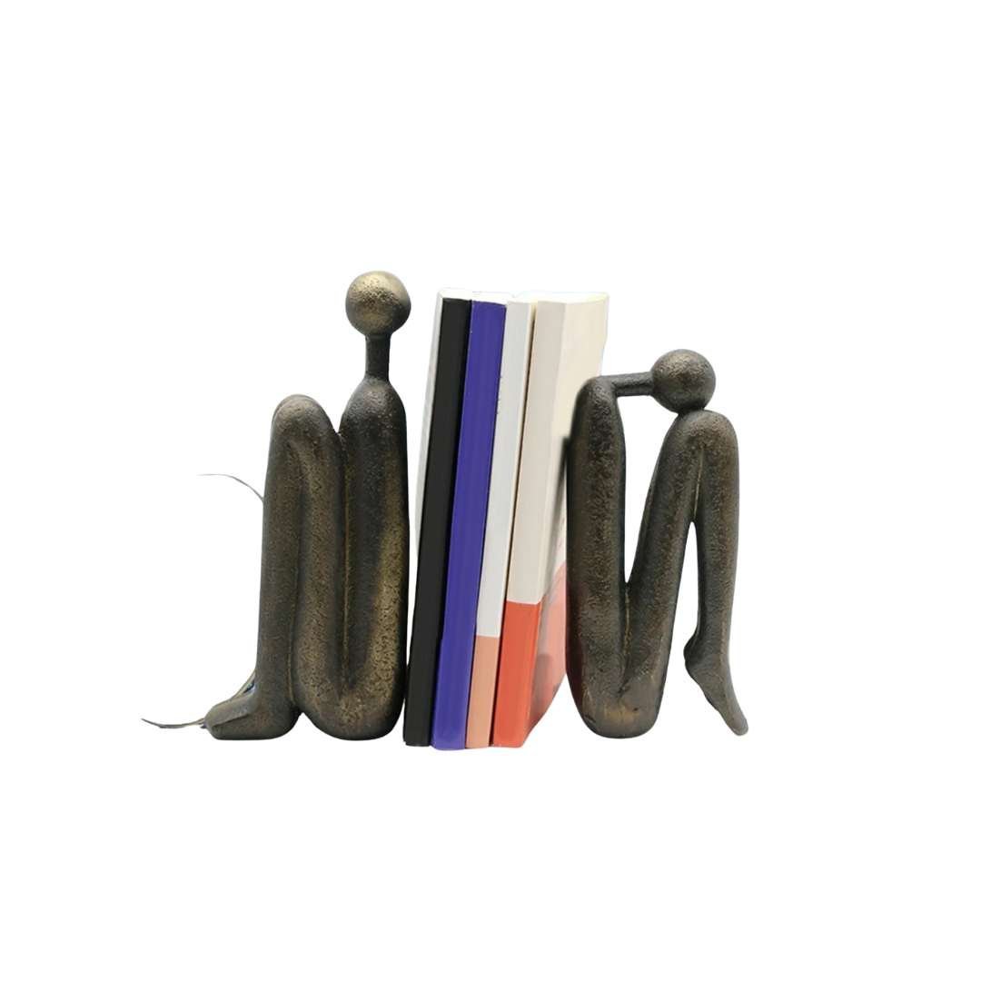 Resin Bookends with Sculptural Design, Pair - Home by Lorena