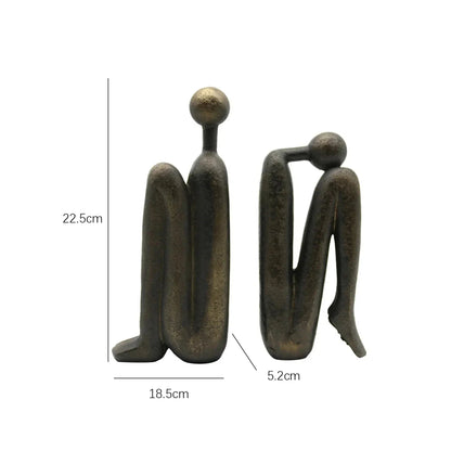 Resin Bookends with Sculptural Design, Pair - Home by Lorena