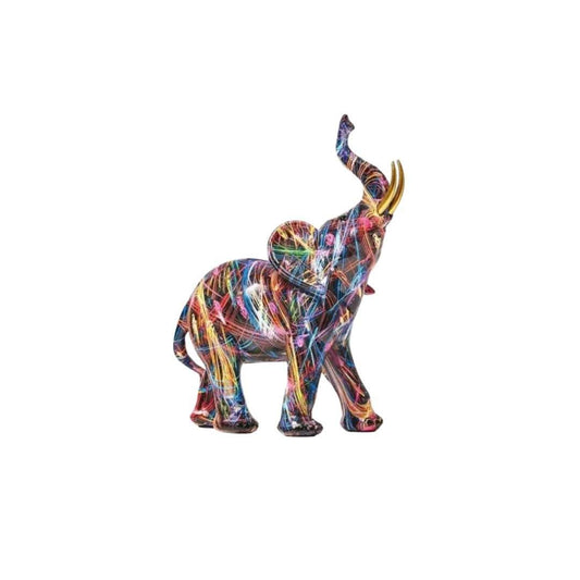 Resin Elephant Figurine, Graffiti Finish - Home by Lorena