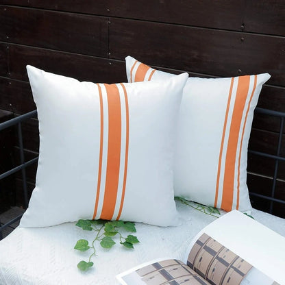 Set of 2 Waterproof Cushion Covers with Subtle Stripe Pattern - Home by Lorena