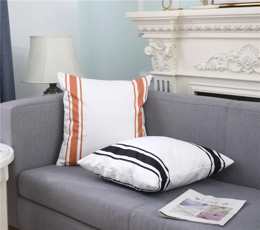 Set of 2 Waterproof Cushion Covers with Subtle Stripe Pattern - Home by Lorena