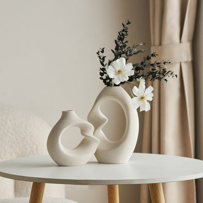 Set of Two Textured Ceramic Vases in Nordic Style - Home by Lorena