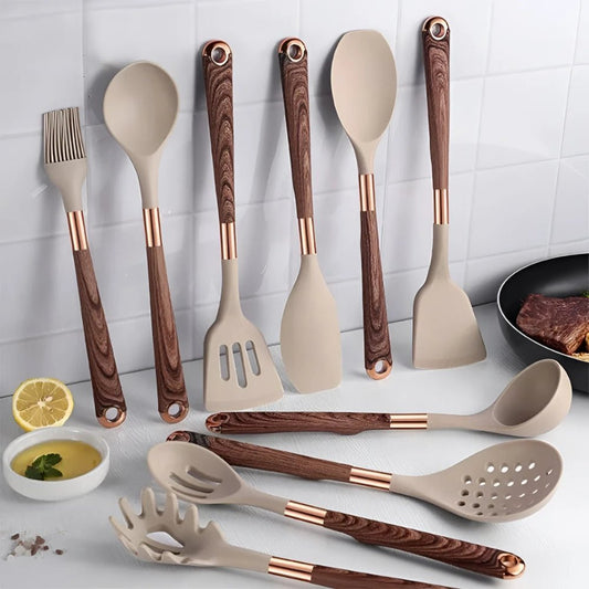 Silicone Kitchen Utensil Set with Ergonomic Handles, 10 - Piece - Home by Lorena