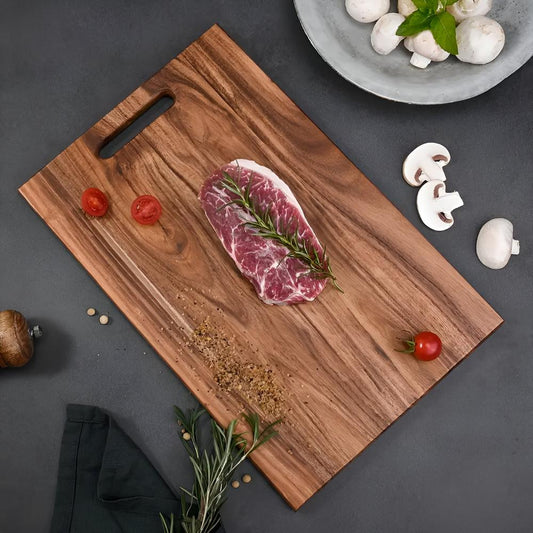 Solid Acacia Wood Chopping Board with Handle - Home by Lorena