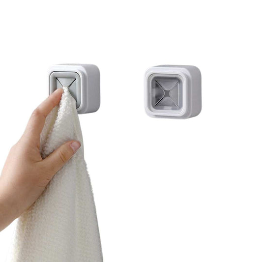 Square Towel Clip with Adhesive Back, White Base - Home by Lorena