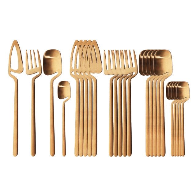 Stainless Steel Cutlery Set, 24 - Piece, Matt Finish - Home by Lorena