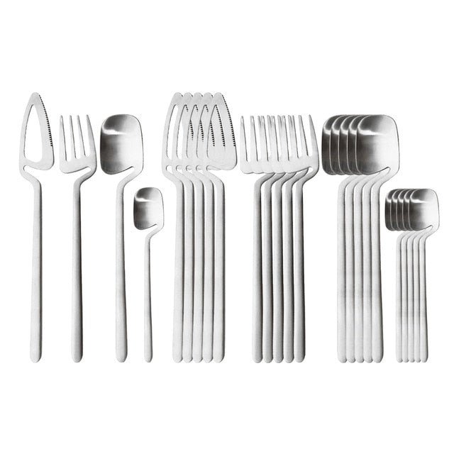 Stainless Steel Cutlery Set, 24 - Piece, Matt Finish - Home by Lorena