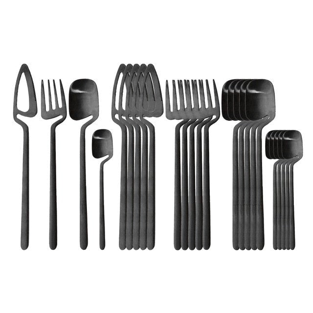 Stainless Steel Cutlery Set, 24 - Piece, Matt Finish - Home by Lorena