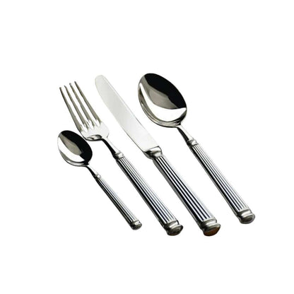 Stainless Steel Cutlery Set with Classical Detailing, 4 - Piece - Home by Lorena