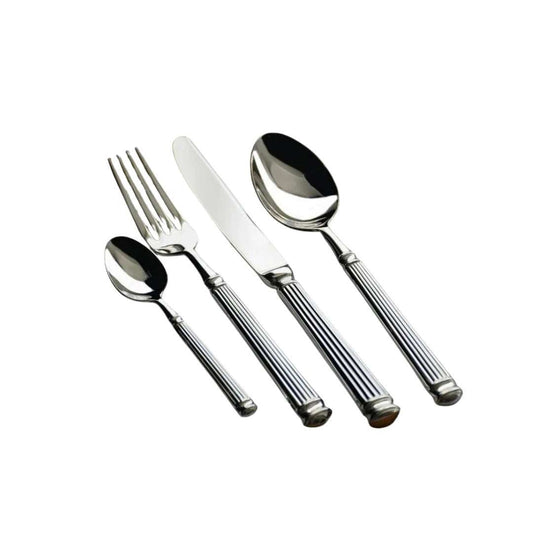 Stainless Steel Cutlery Set with Classical Detailing, 4 - Piece - Home by Lorena