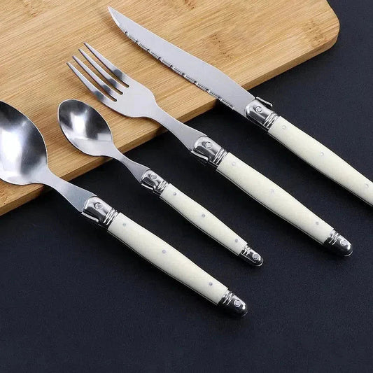 Stainless Steel Cutlery Set with Ivory Handles - Home by Lorena