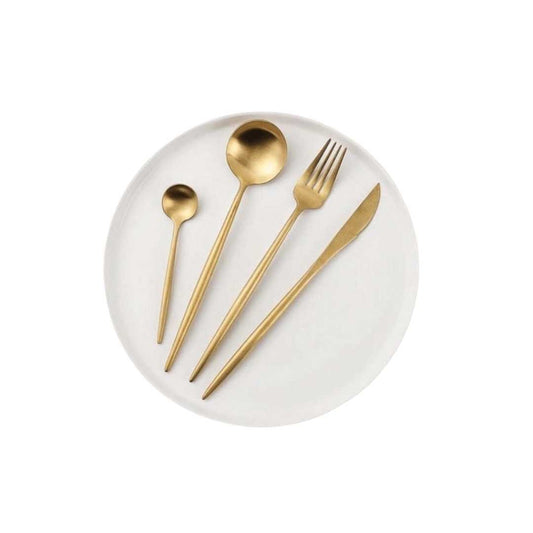 Stainless Steel Cutlery Set with Titanium Mirror Finish, 24 Pieces - Home by Lorena