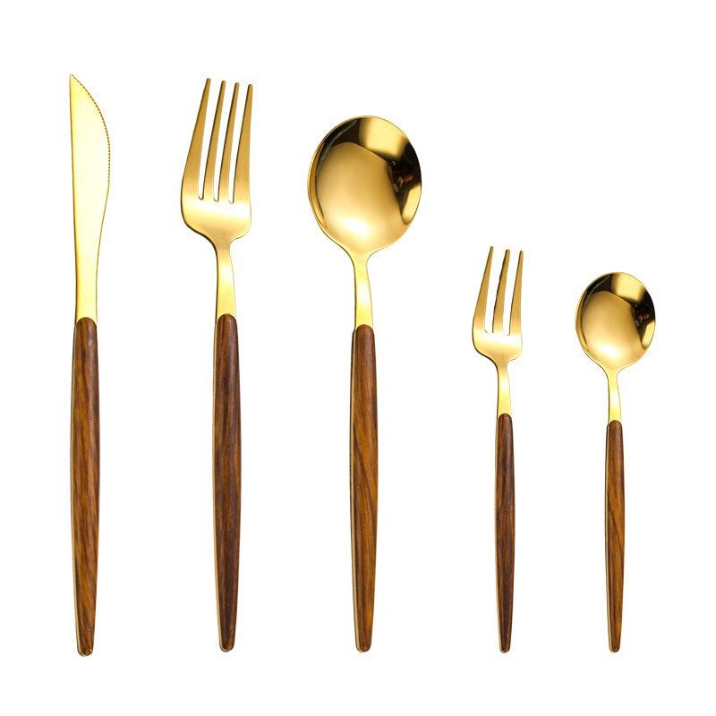 Stainless Steel Cutlery Set with Wooden Handles - Home by Lorena