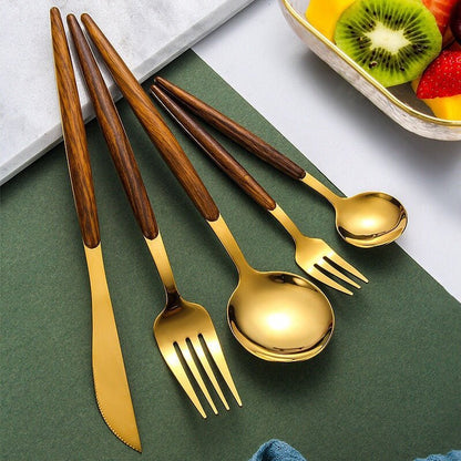 Stainless Steel Cutlery Set with Wooden Handles - Home by Lorena
