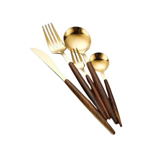 Stainless Steel Cutlery Set with Wooden Handles - Home by Lorena