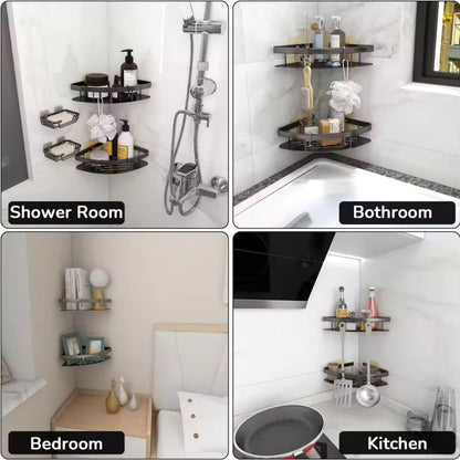 Wall - Mounted Aluminium Shower Shelf with Matte Black Finish - Home by Lorena