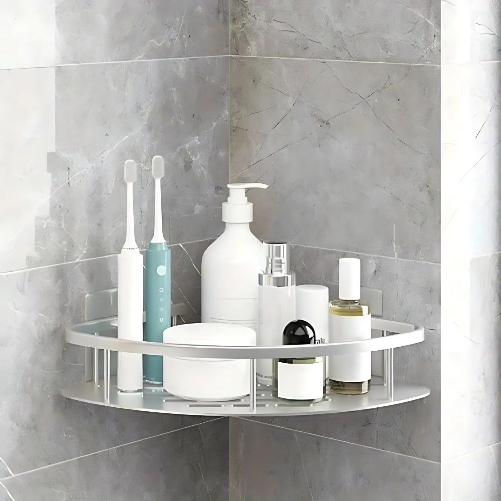 Wall - Mounted Aluminium Shower Shelf with Matte Black Finish - Home by Lorena