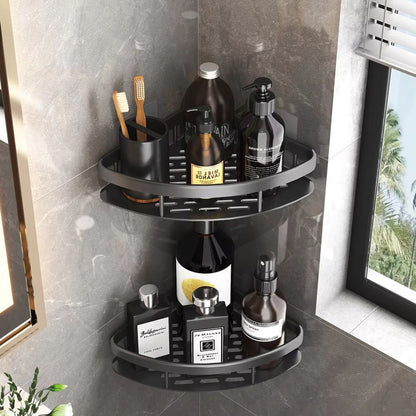 Wall - Mounted Aluminium Shower Shelf with Matte Black Finish - Home by Lorena