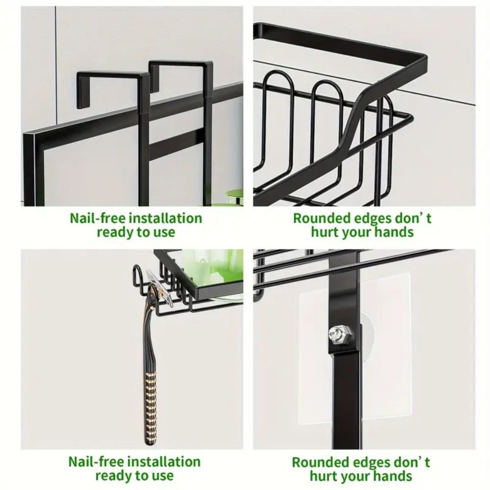 Wall - Mounted Bathroom Accessory Rack, Steel with Open Shelves - Home by Lorena