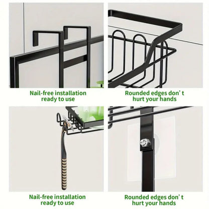 Wall - Mounted Bathroom Accessory Rack, Steel with Open Shelves - Home by Lorena