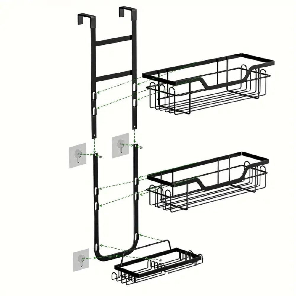 Wall - Mounted Bathroom Accessory Rack, Steel with Open Shelves - Home by Lorena