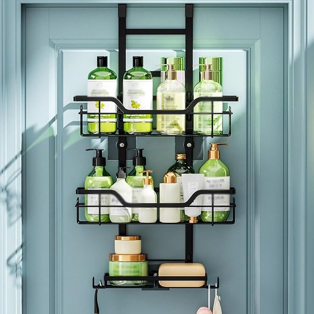 Wall - Mounted Bathroom Accessory Rack, Steel with Open Shelves - Home by Lorena