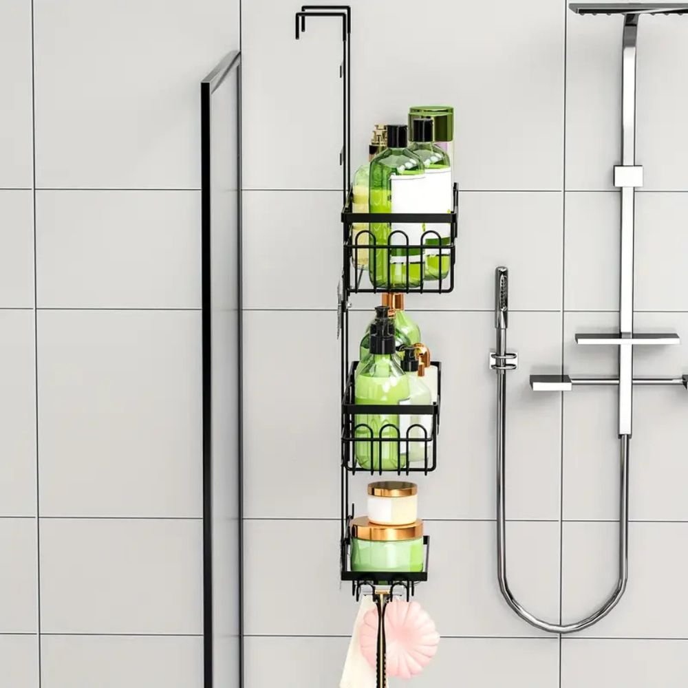 Wall - Mounted Bathroom Accessory Rack, Steel with Open Shelves - Home by Lorena