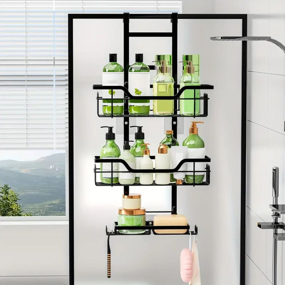 Wall - Mounted Bathroom Accessory Rack, Steel with Open Shelves - Home by Lorena