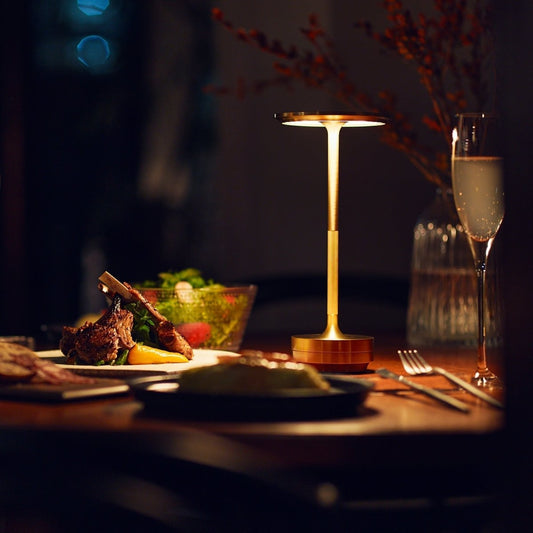 Wireless Table Lamp with Aluminium Frame and Acrylic Shade - Home by Lorena